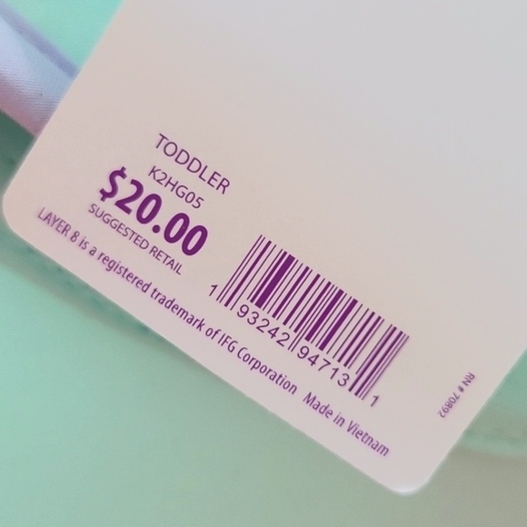 LAYER 8 | Girls Toddler Sun Protection Hat  2-Tone Pastel | Adj Size Strap | NWT - Picture 3 of 8